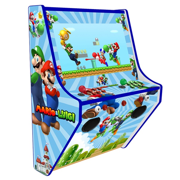 Wall Mounted 2 Player Arcade Machine - Mario & Luigi Theme